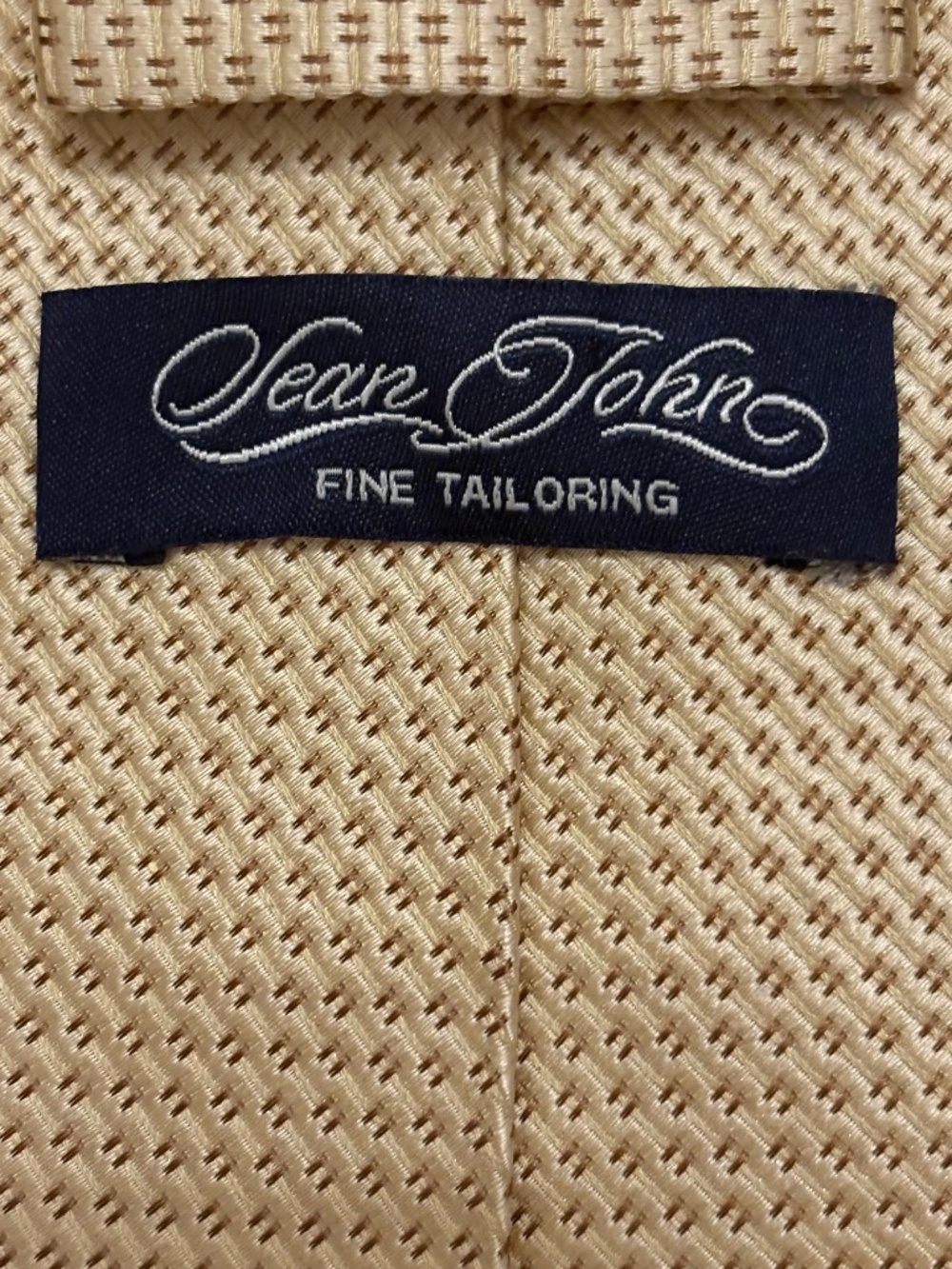 Sean John Fine Tailoring Silk Necktie Cream Champagne